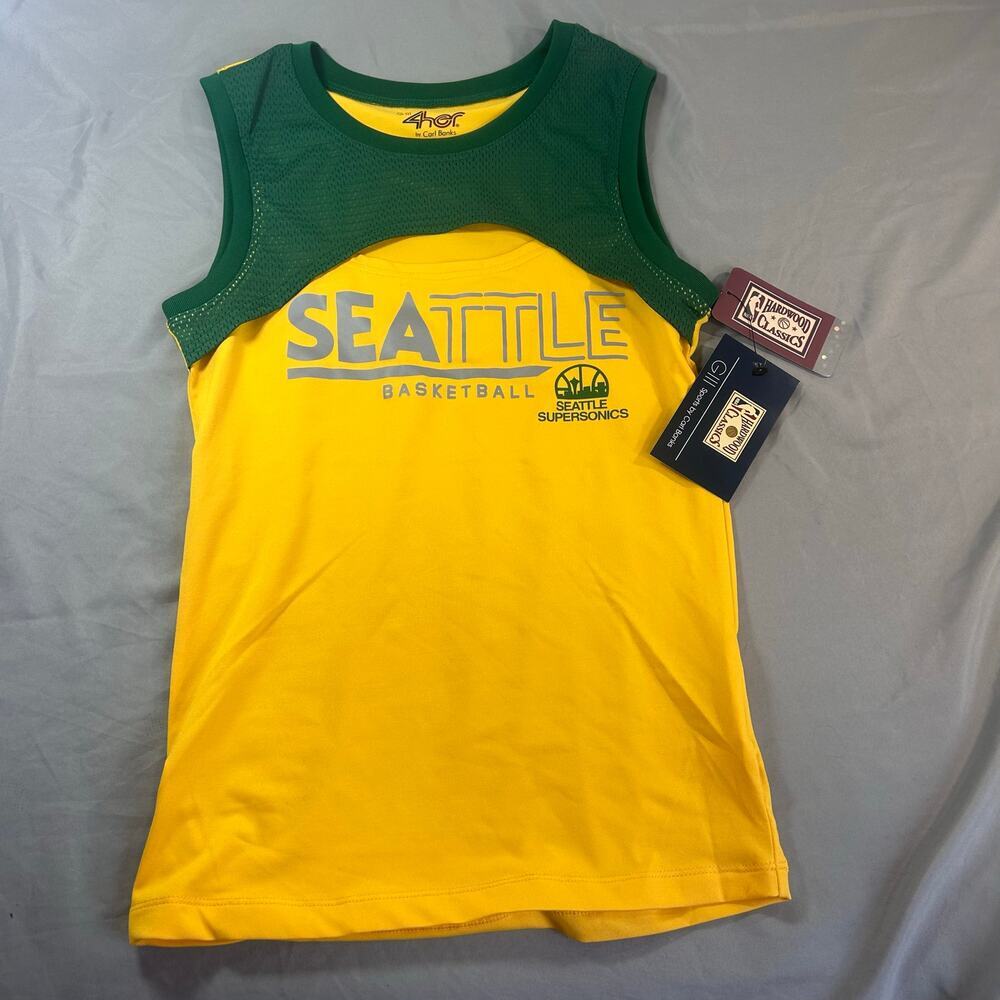 G-III 4 Her Carl Banks Seattle Supersonics Hardwood classic top L NWT